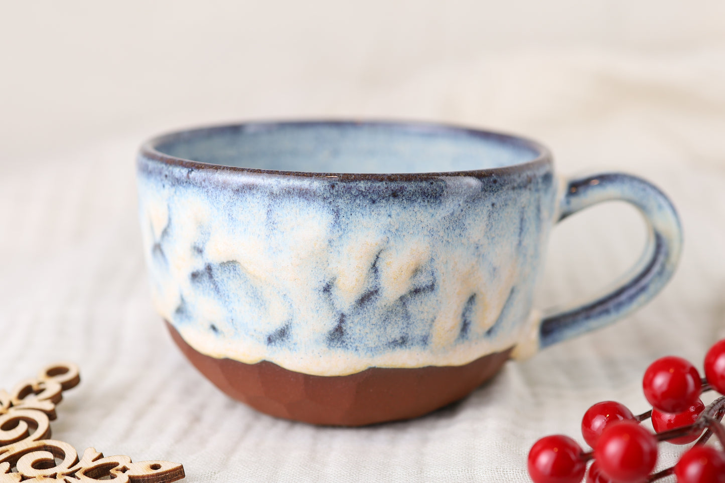 Cappuccinotasse Terracotta Snowfall, 250 ml