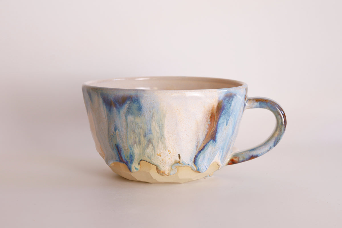 Cappuccinotasse Denim Marble, 350 ml