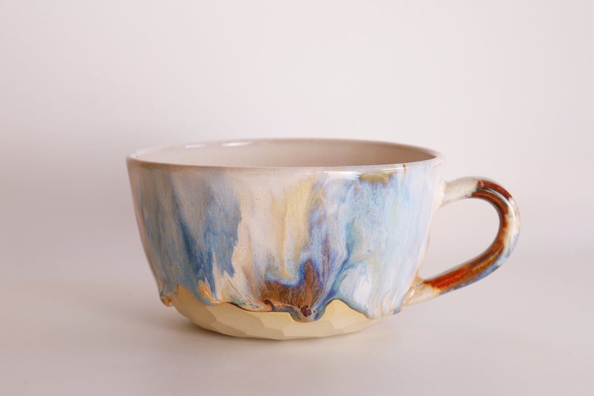 Cappuccinotasse Denim Marble, 350 ml